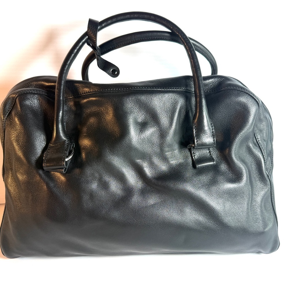 Bottega Veneta Black Leather Satchel. Briefcase. Crossbody . - Picture 3 of 11